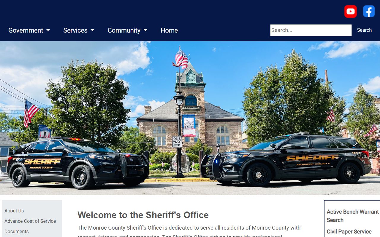 Mifflin County Sheriff's Office page for recent bookings information