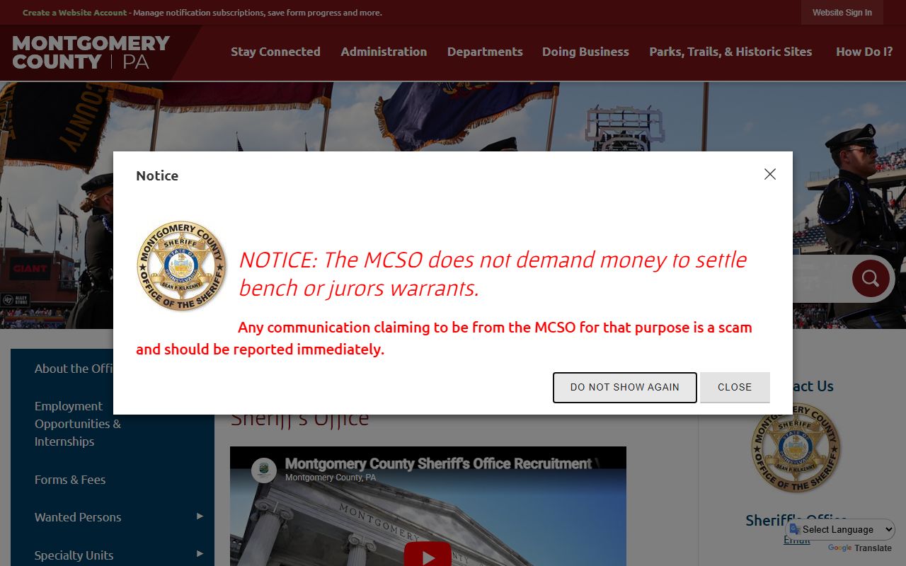 Monroe County Sheriff's Office website for arrest records and recent bookings