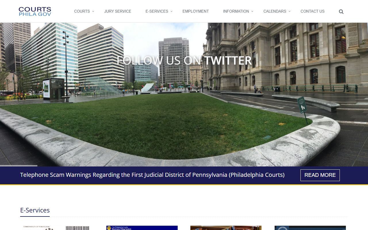 Philadelphia Courts website for searching recent bookings and case records